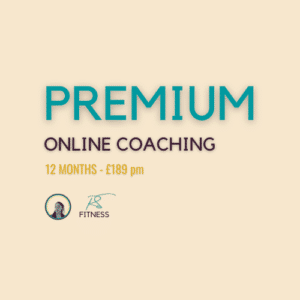 12 month premium online coaching program, available to buy for £189 per month